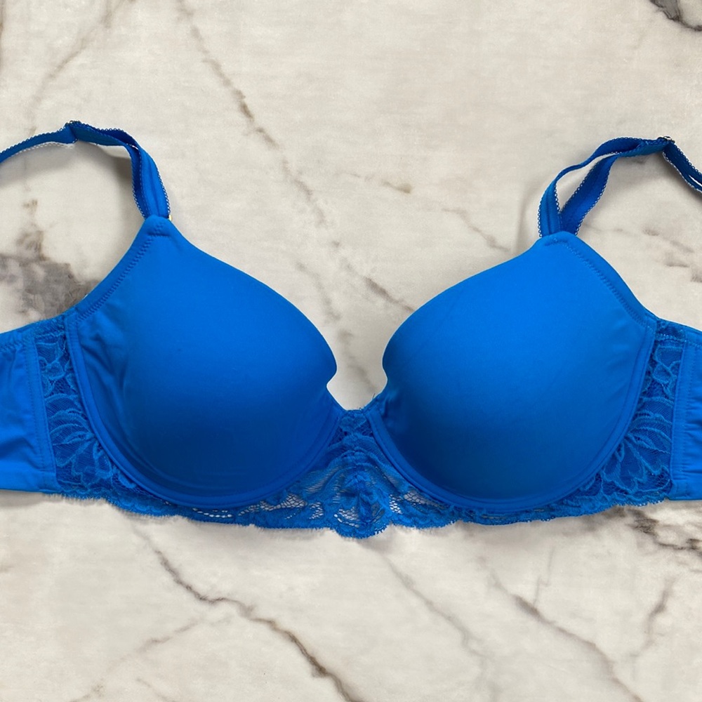 Natori Blue Lace Underwire Bra 34D